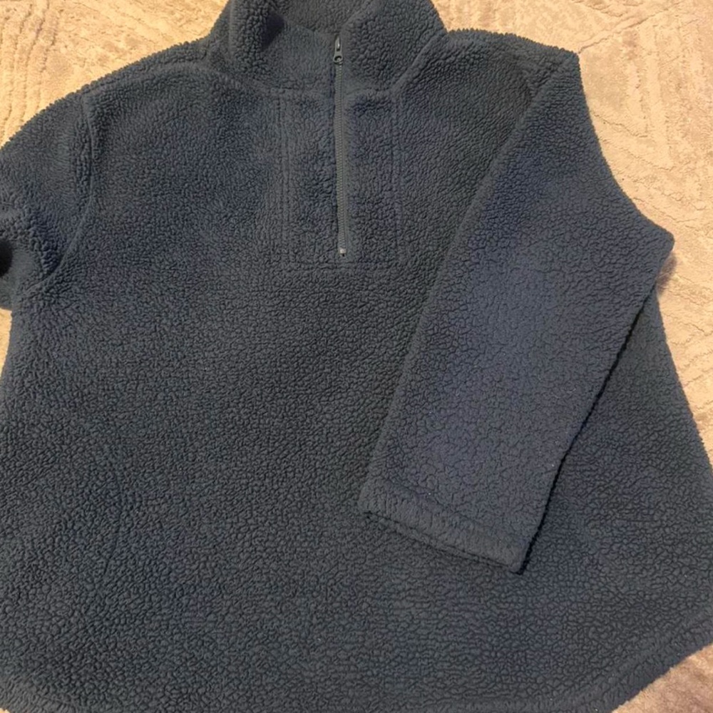 Cozy Navy Blue Fleece Pullover